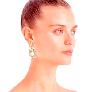 J. Crew Yellow Cluster Drop Stone Earrings